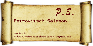 Petrovitsch Salamon névjegykártya